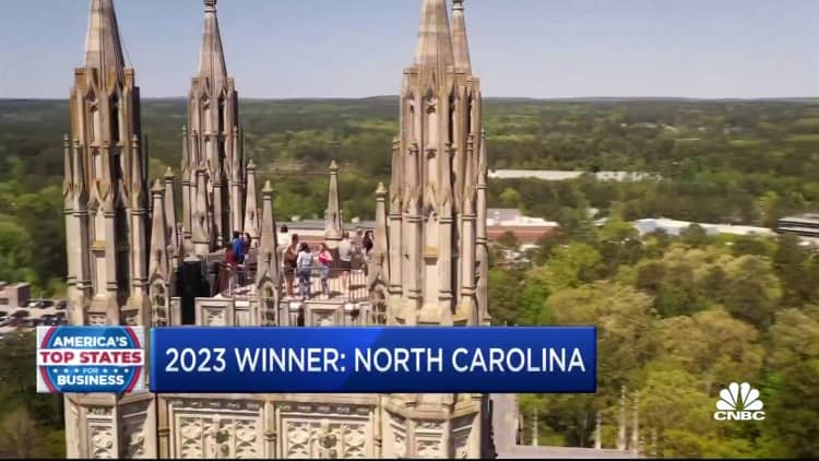 America's Top State for Business 2023 is North Carolina