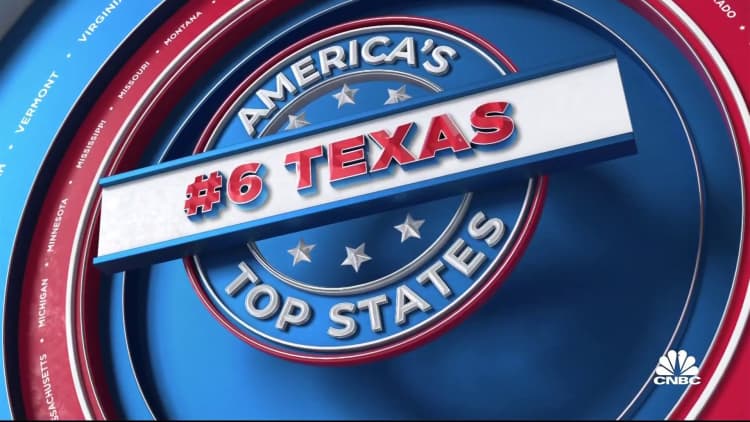 Texas falls out of top five in America's Top States for Business rankings