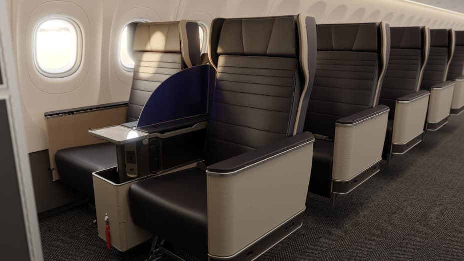 United Airlines' new first-class seat.