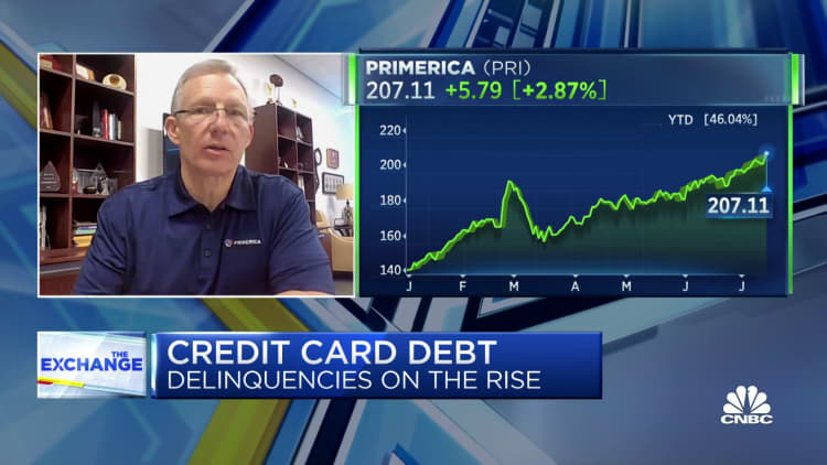 Credit card debt is growing with the increased cost of living, says Primerica's Glenn Williams