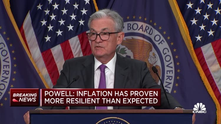Fed Chair Powell: Fed staff are no longer forecasting recession