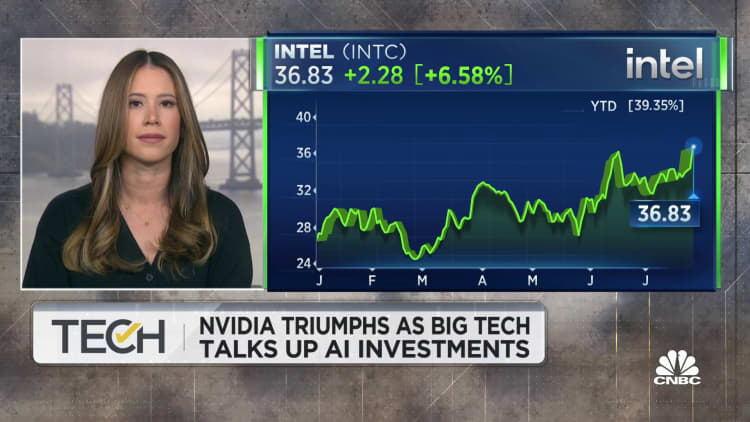 Nvidia triumphs as Big Tech talks up A.I. investments