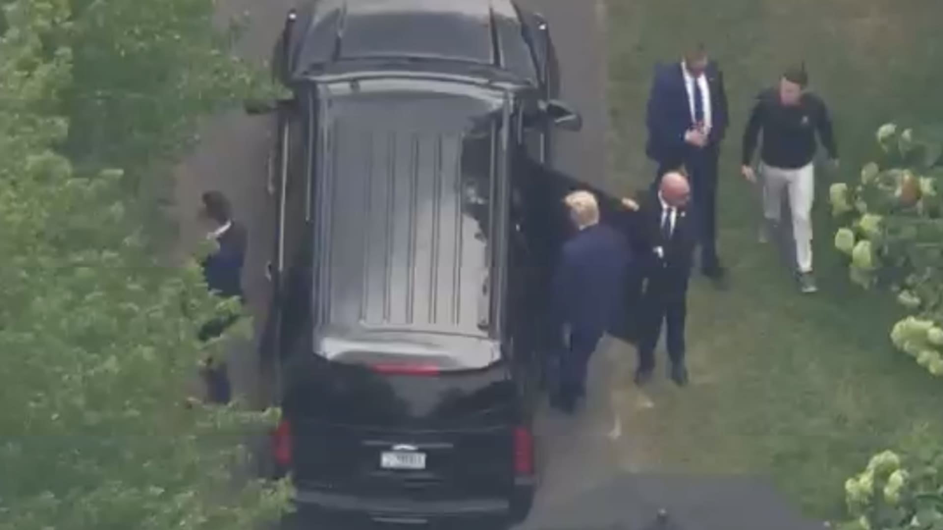 Former president Donald Trump departs Bedminster Home for D.C. Arraignment on Aug. 3rd, 2023.