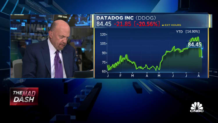 Cramer’s Mad Dash on Datadog: The market has no appetite for a company like that