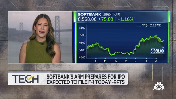 SoftBank's Arm prepares to file for IPO status today