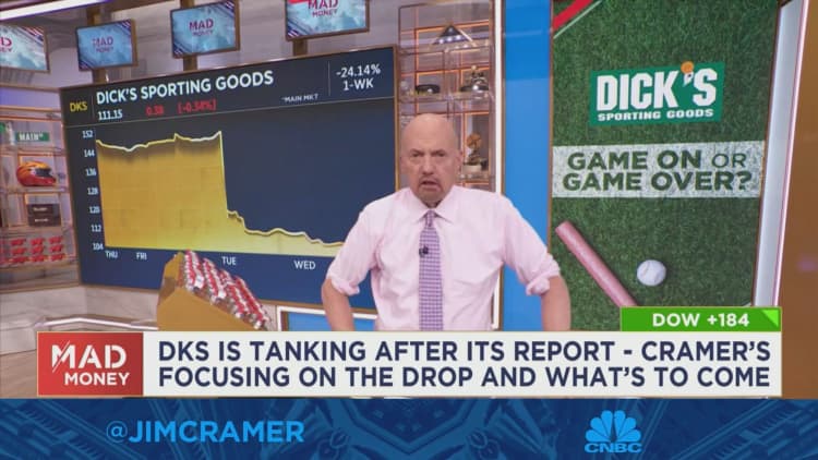 Dick's same store sales were a little soft but revenue was in line with expectations, says Jim Cramer