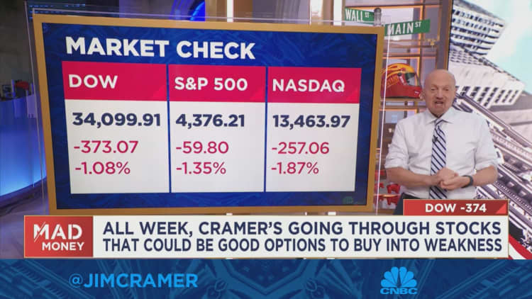 Use this period of weakness to buy the 'best beaten-down stocks', says Jim Cramer