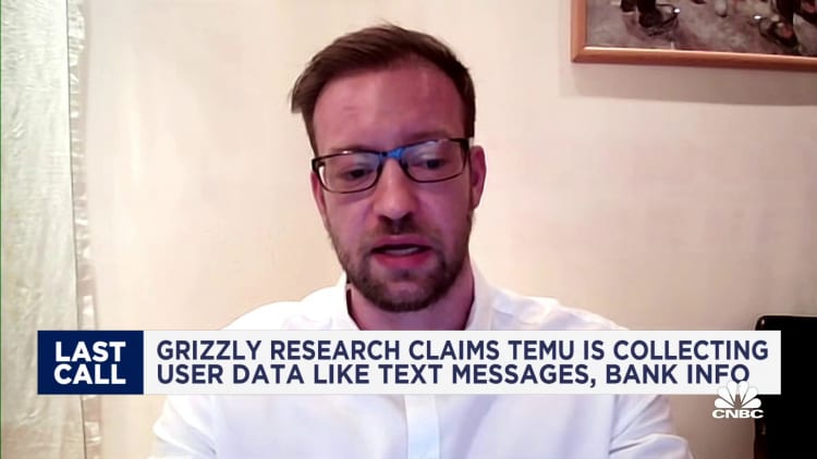 Temu is collecting user data including text messages and bank info, claims Grizzly Research