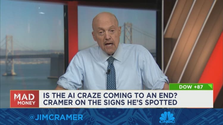 Taking up stocks because they're embracing AI is silly, says Jim Cramer