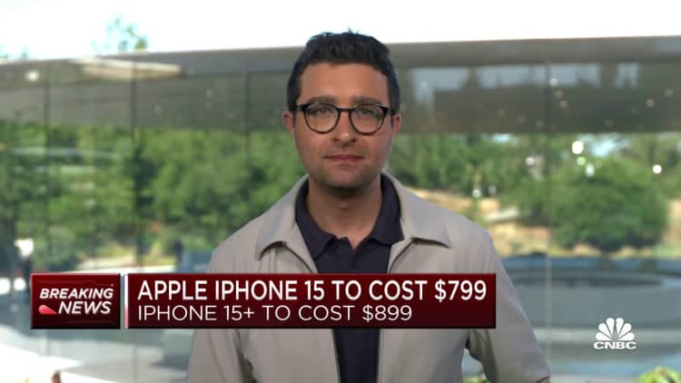 Apple reveals iPhone 15 pricing: $799 for base model and $899 for iPhone 15+