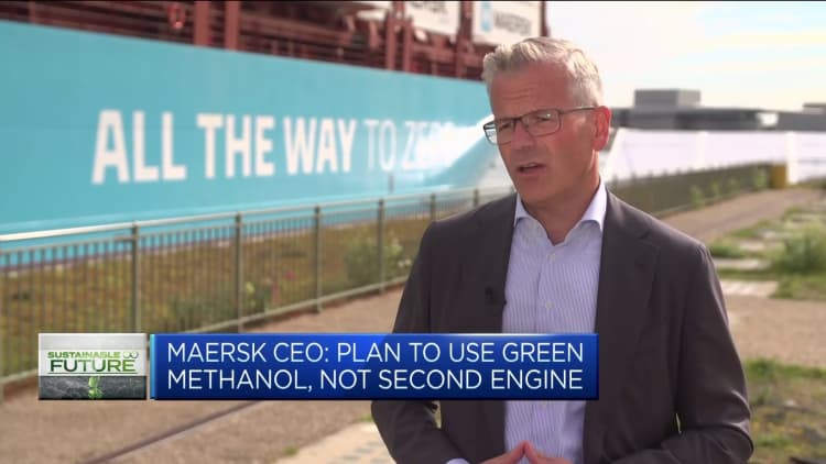 El gigante naviero Maersk presenta el primer barco del mundo que funciona con metanol verde