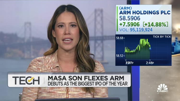 Masa Son flexes Arm as the company debuts as the biggest IPO of the year