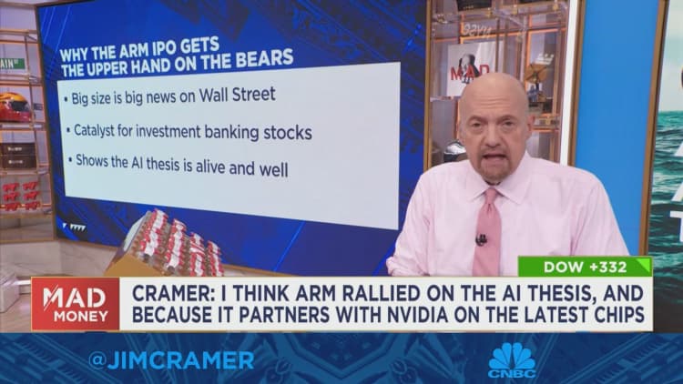 Arm rallied on the AI thesis and its Nvidia partnership, says Jim Cramer
