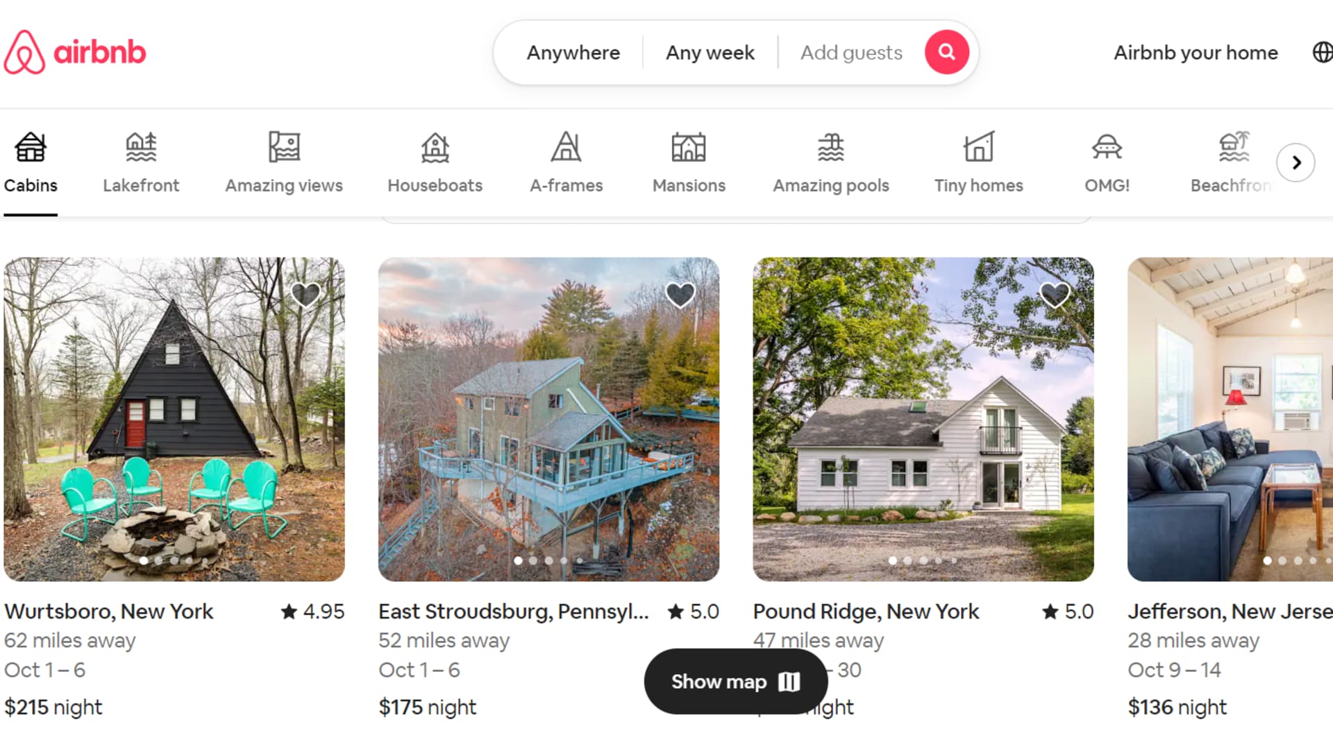 Listings on Airbnb