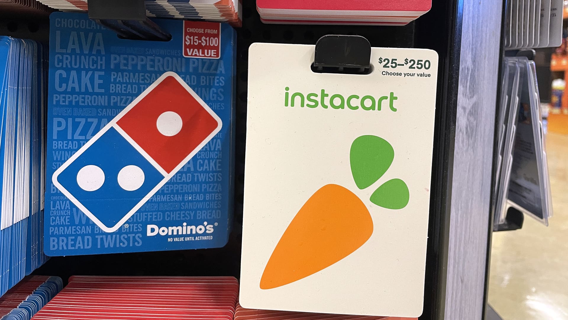 Instacart shares start trading on Nasdaq at , valuing grocery delivery company at about  billion