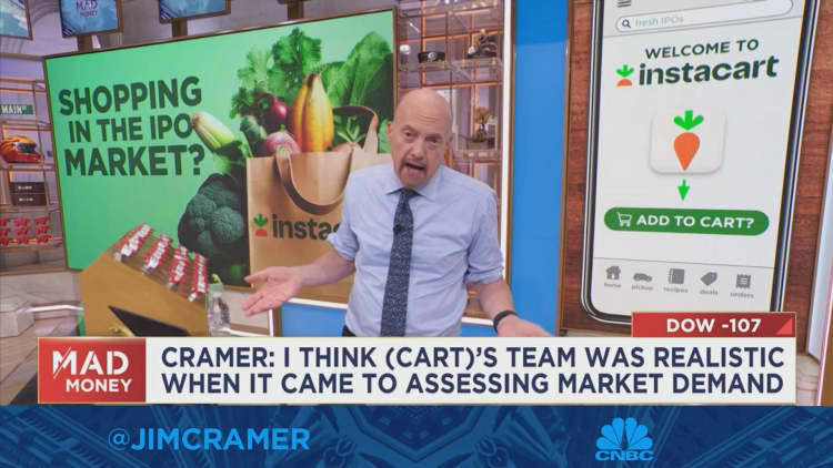 Instacart's team was realistic when it came to assessing market demand, says Jim Cramer