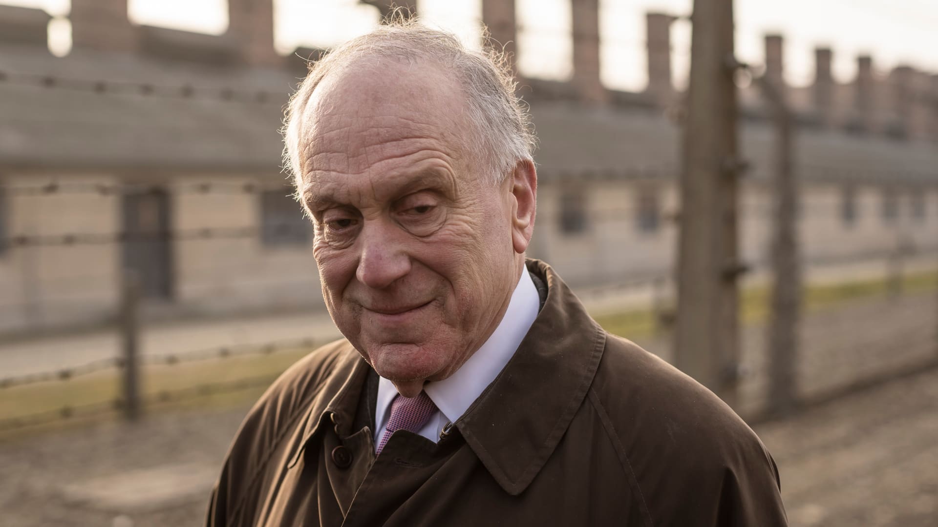 Ronald Lauder, president of the World Jewish Congress, is seen at Nazi death camp Auschwitz-Birkenau on Jan. 26, 2020, one day before the 75th anniversary of its liberation.