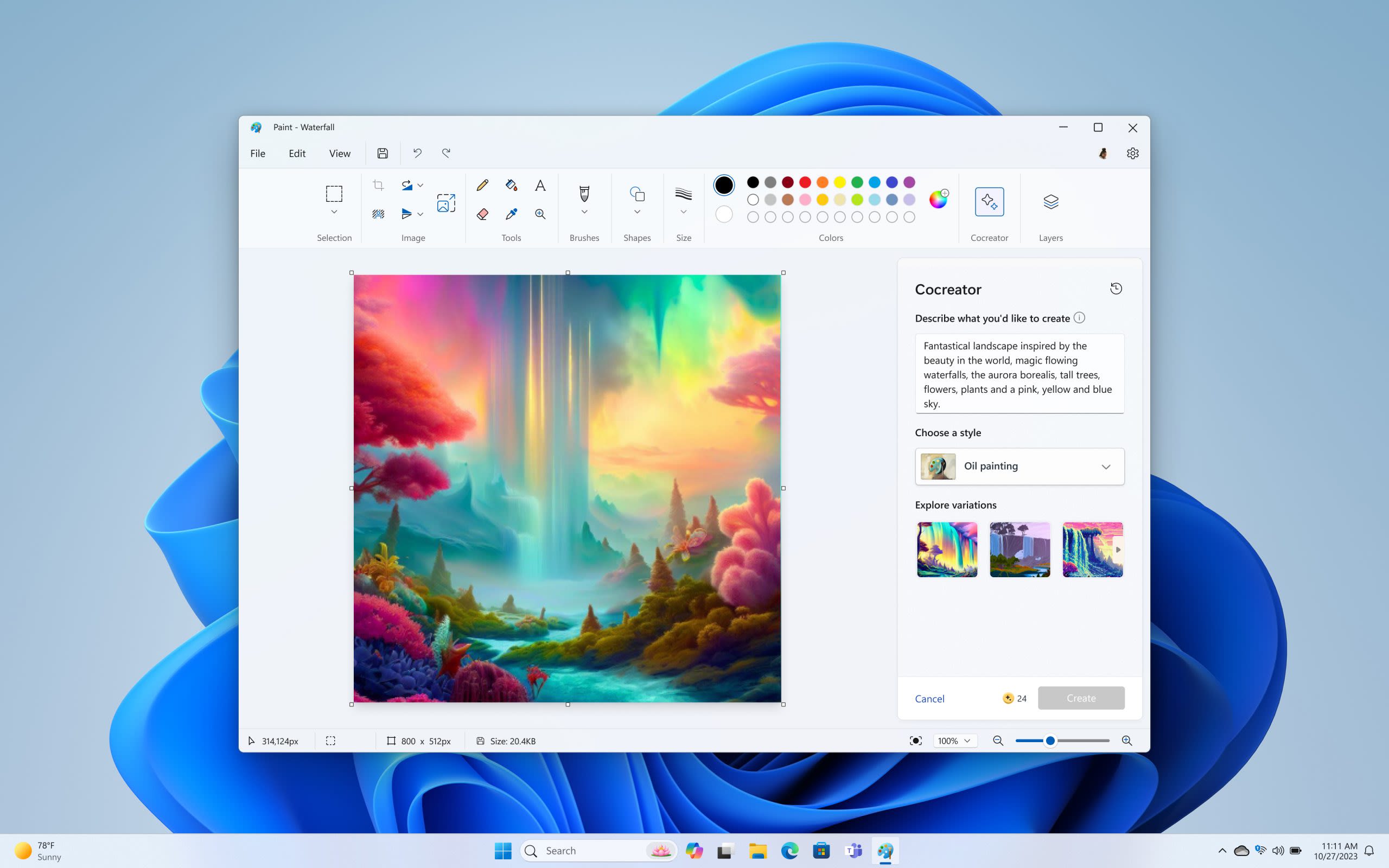 Microsoft's updated Paint app for Windows 11 will allow people to create images by just typing in a few words.
