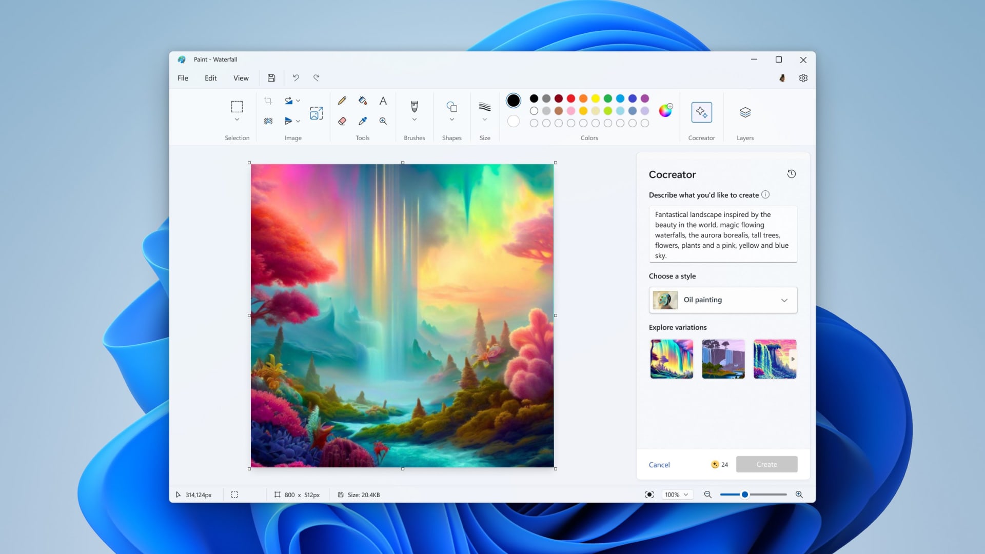Microsoft's updated Paint app for Windows 11 will allow people to create images by just typing in a few words.