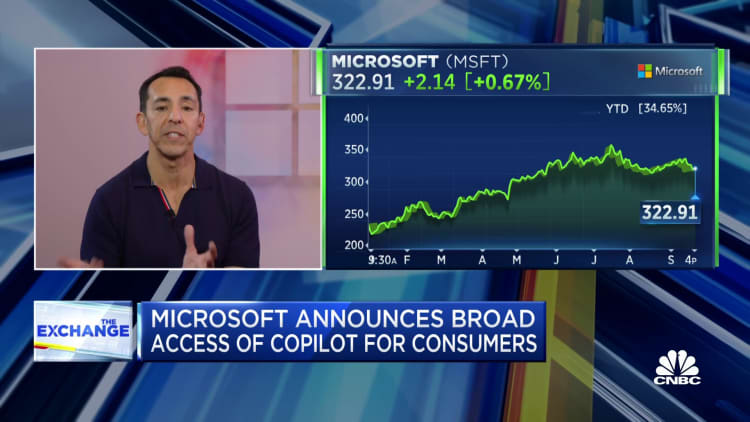 Microsoft's Yusuf Mehdi discusses the tech giant's AI ambitions with Copilot