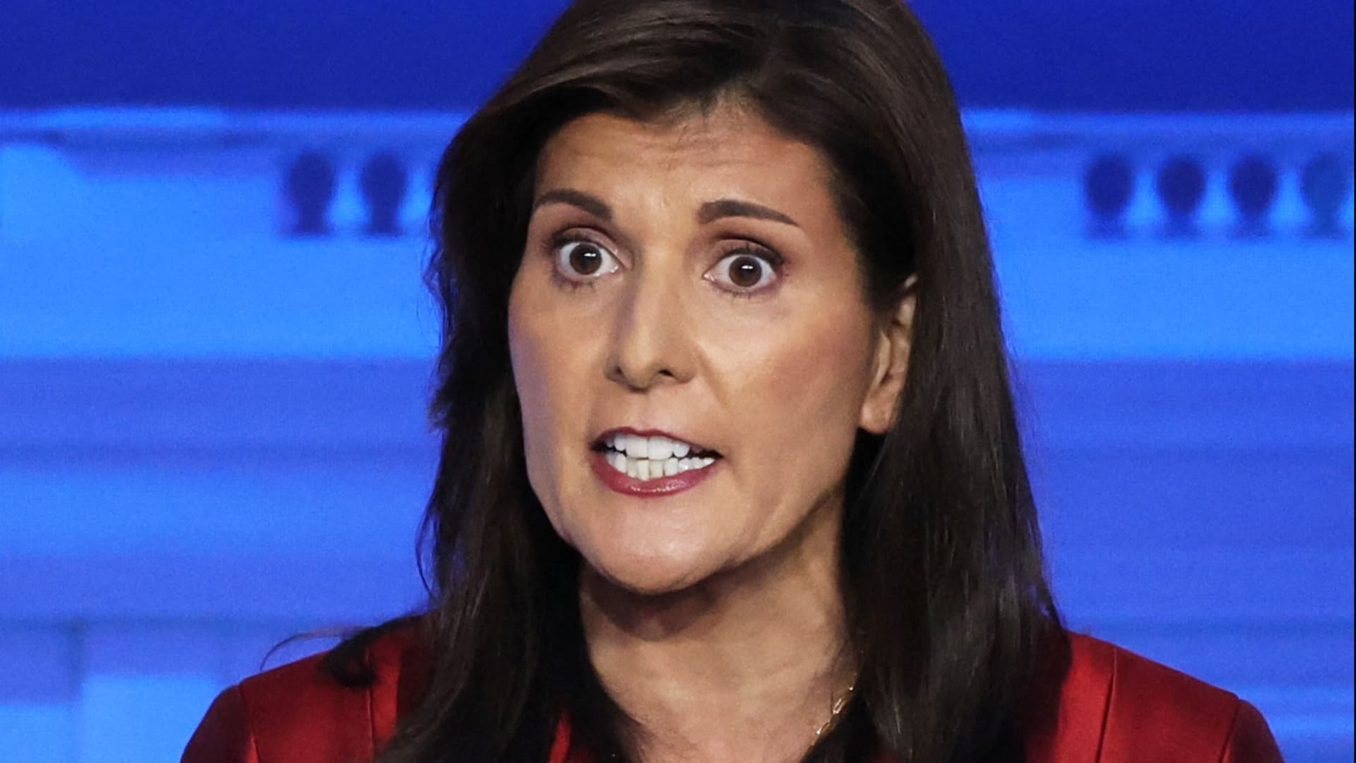 Former South Carolina Governor Nikki Haley speaks during the second Republican candidates' debate of the 2024 U.S. presidential campaign at the Ronald Reagan Presidential Library in Simi Valley, California, September 27, 2023.