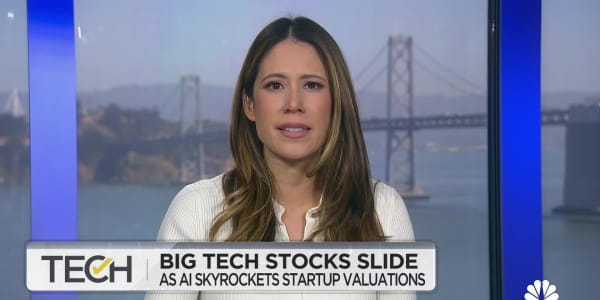 Big tech stocks slide as AI skyrockets startup valuations