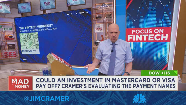 Mastercard and Visa have been practically unstoppable, says Jim Cramer