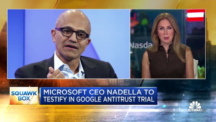 Microsoft CEO Nadella to testify in Google antitrust trial