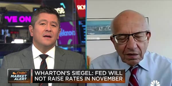 The Fed will not raise rates in November, says Wharton's Jeremy Siegel