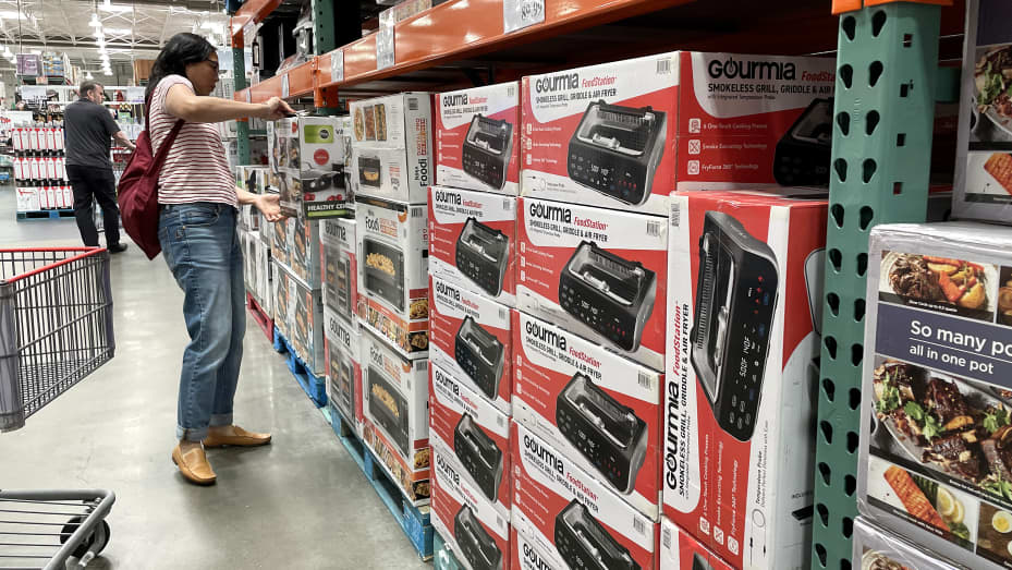 A customer shops at a Costco store in San Francisco on Oct. 2, 2023.