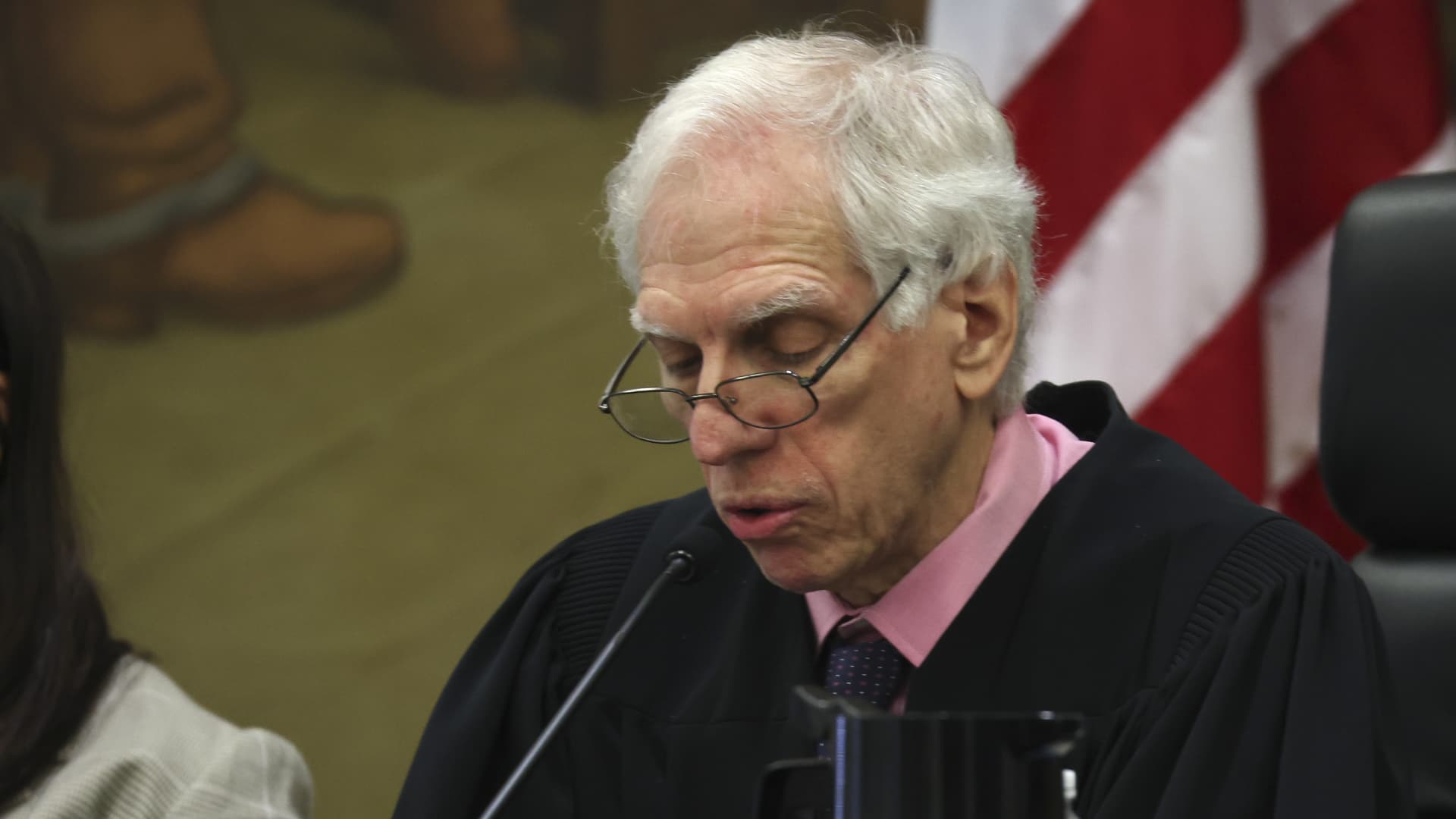 Justice Arthur Engoron speaks during the trial of former U.S. President Donald Trump for Trump's civil fraud trial at New York State Supreme Court on October 03, 2023 in New York City.
