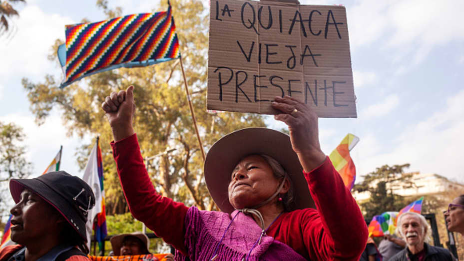 Los manifestantes llegaron a Buenos Aires a principios de agosto para protestar en defensa de sus territorios y recursos naturales.