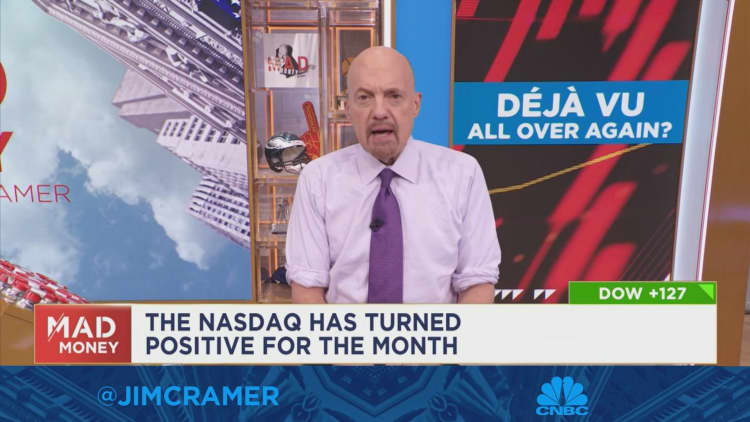 The market's as oversold as it was in March when we had a tech-led rebound, says Jim Cramer