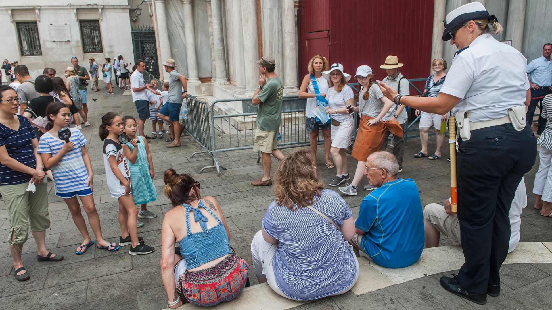 Tourists who sit or lie on monuments, bridges, steps or walkways in Venice can be banned from the area and subject to fines of 100-200 euros ($105-$210).