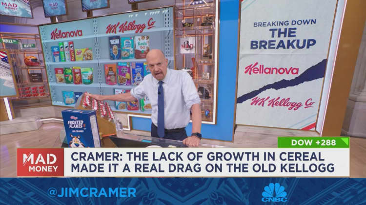 Lack of growth in cereal made it a real drag for Kellogg, says Jim Cramer