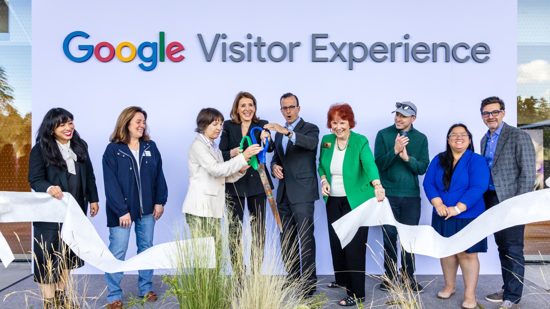Google executives and local government leaders gathered for the company's new visitor center opening Wednesday.