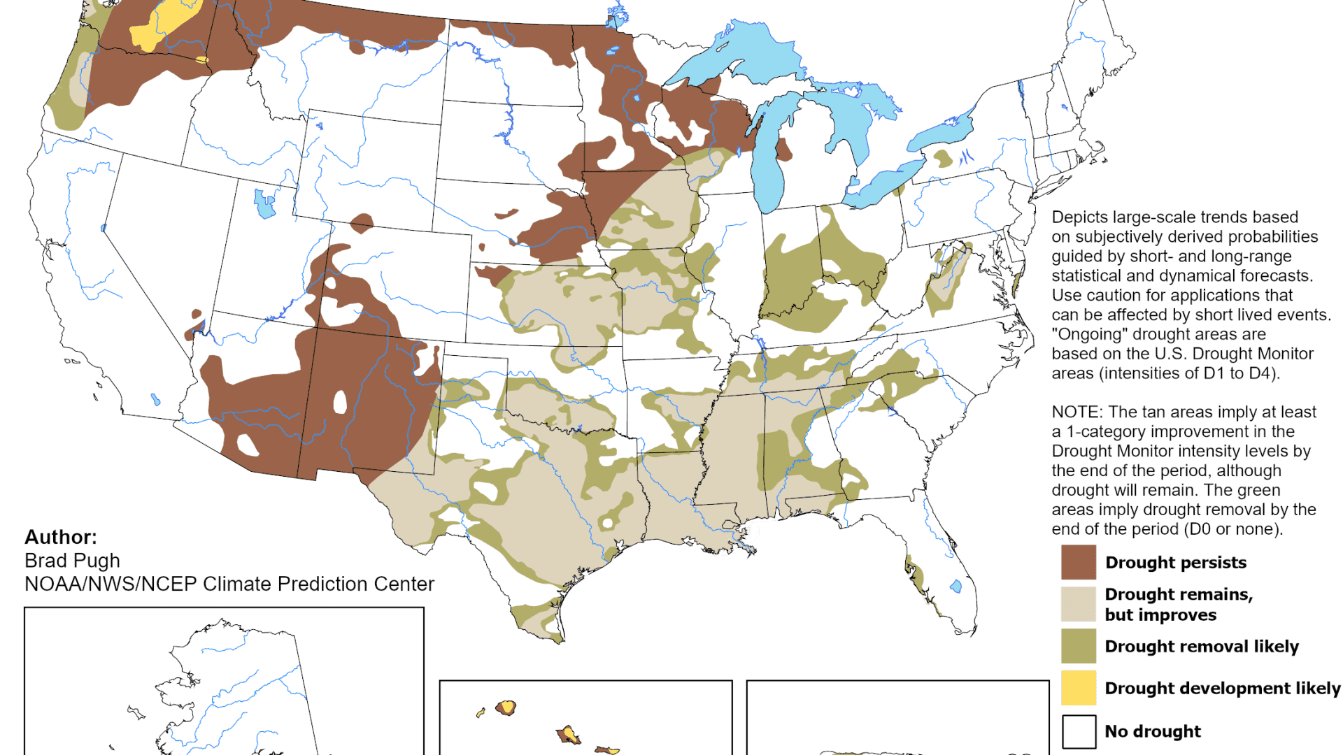 The drought outlook for the U.S. between November 2023 and January 2024. 