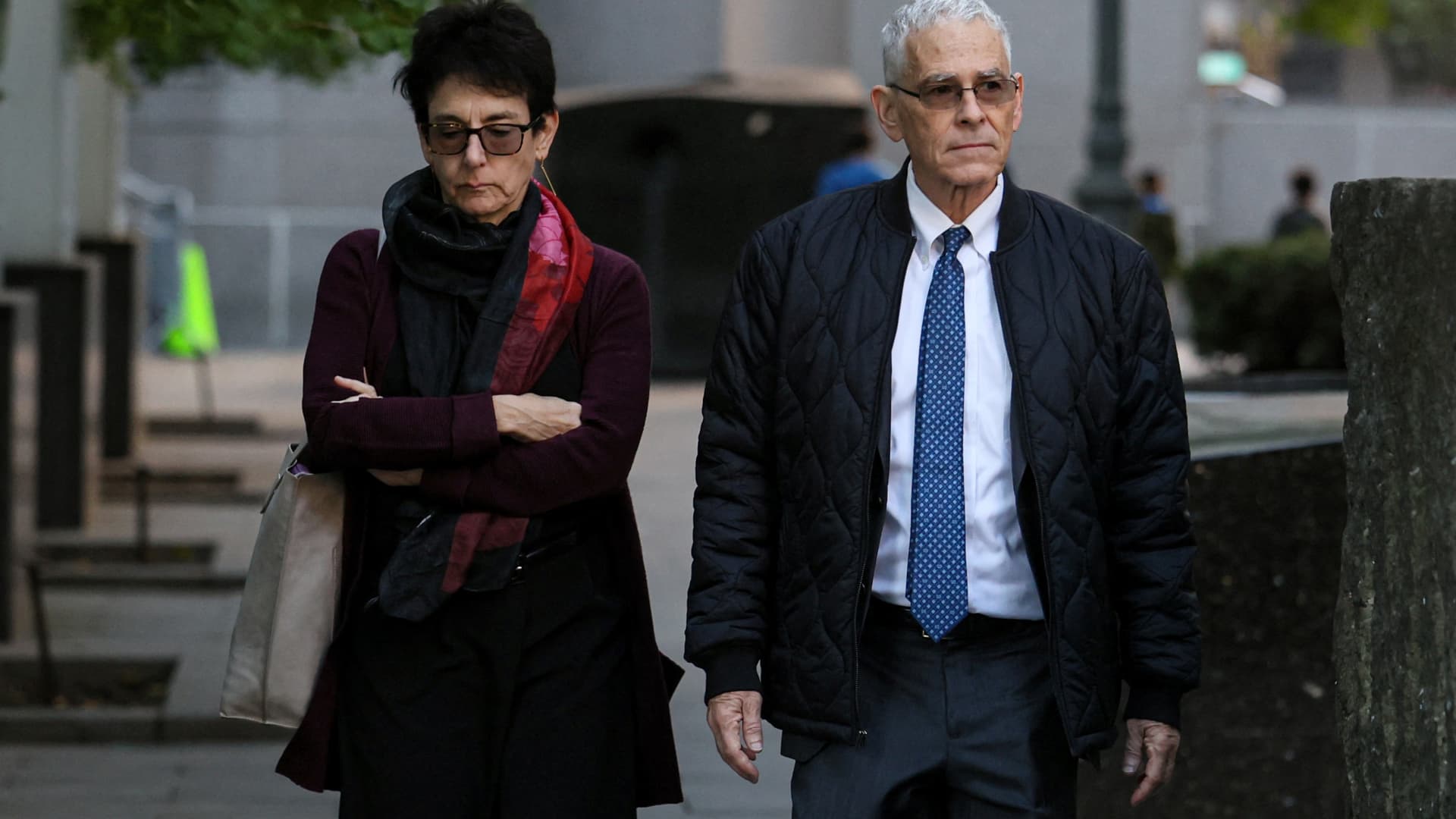 Joseph Bankman and Barbara Fried arrive for the trial of their son, former FTX Chief Executive Sam Bankman-Fried, who is facing fraud charges over the collapse of the bankrupt cryptocurrency exchange, at Federal Court in New York City, U.S., October 26, 2023. 