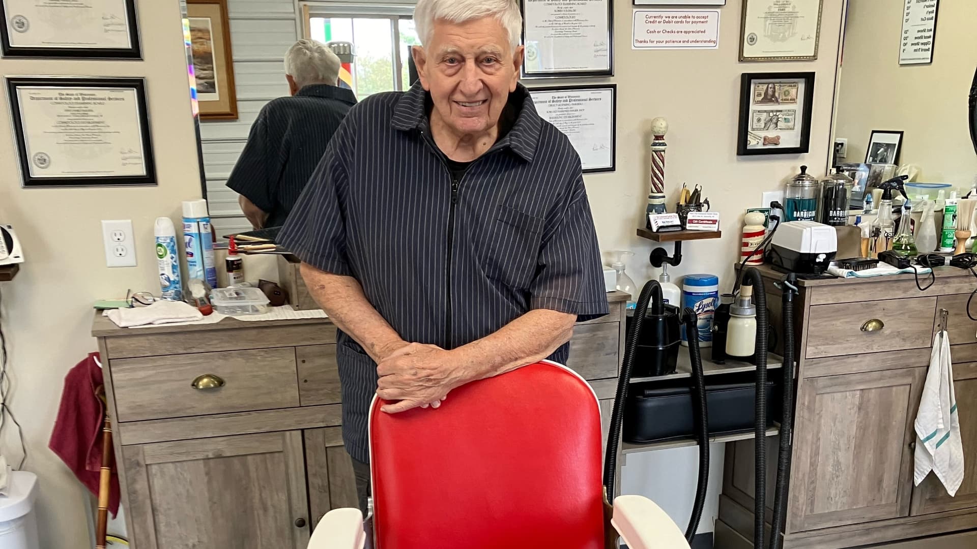 This 91-year-old just opened a barber shop in Wisconsin: ‘I’m too happy to quit’