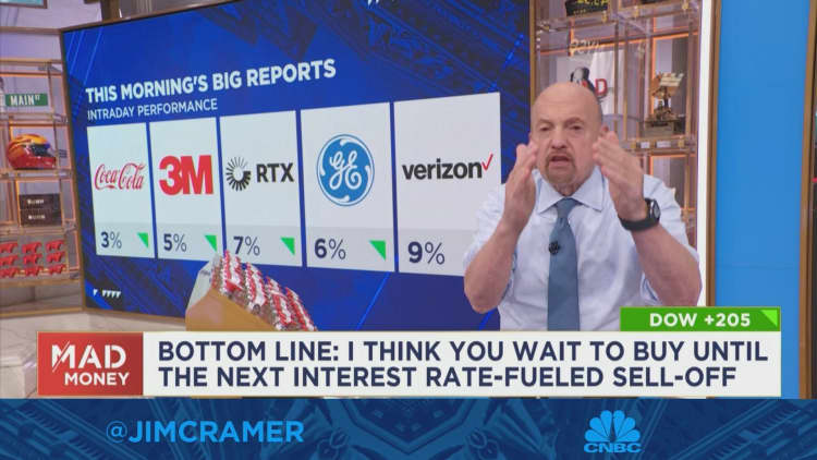 Wait to buy until the next interest rate-fueled sell-off, says Jim Cramer