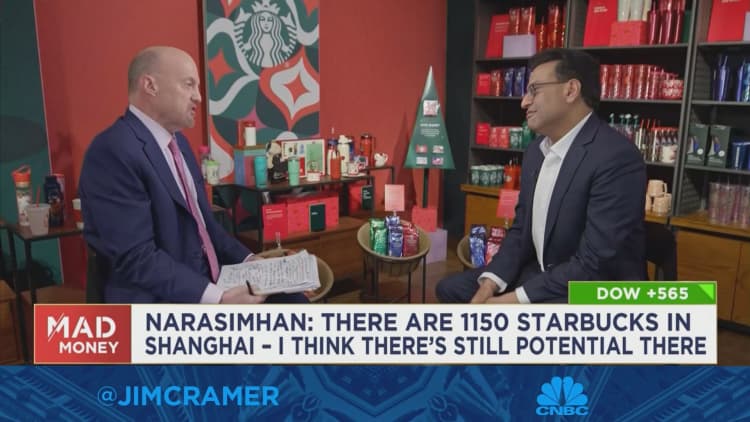 Starbucks helped build the coffee industry in China, says CEO Laxman Narasimhan
