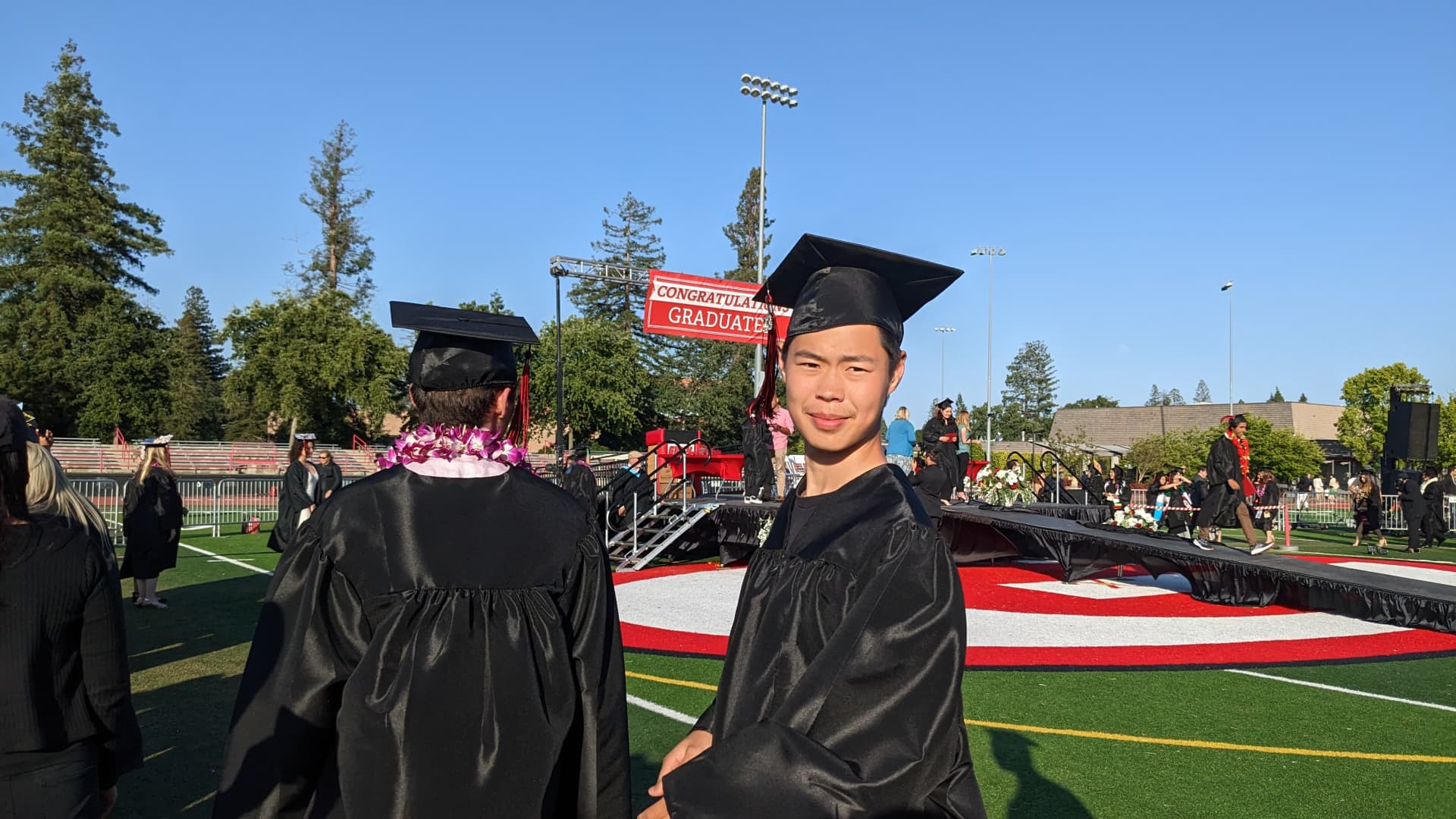 Stanley Zhong graduating from Henry M. Gunn High School in Palo Alto, California.