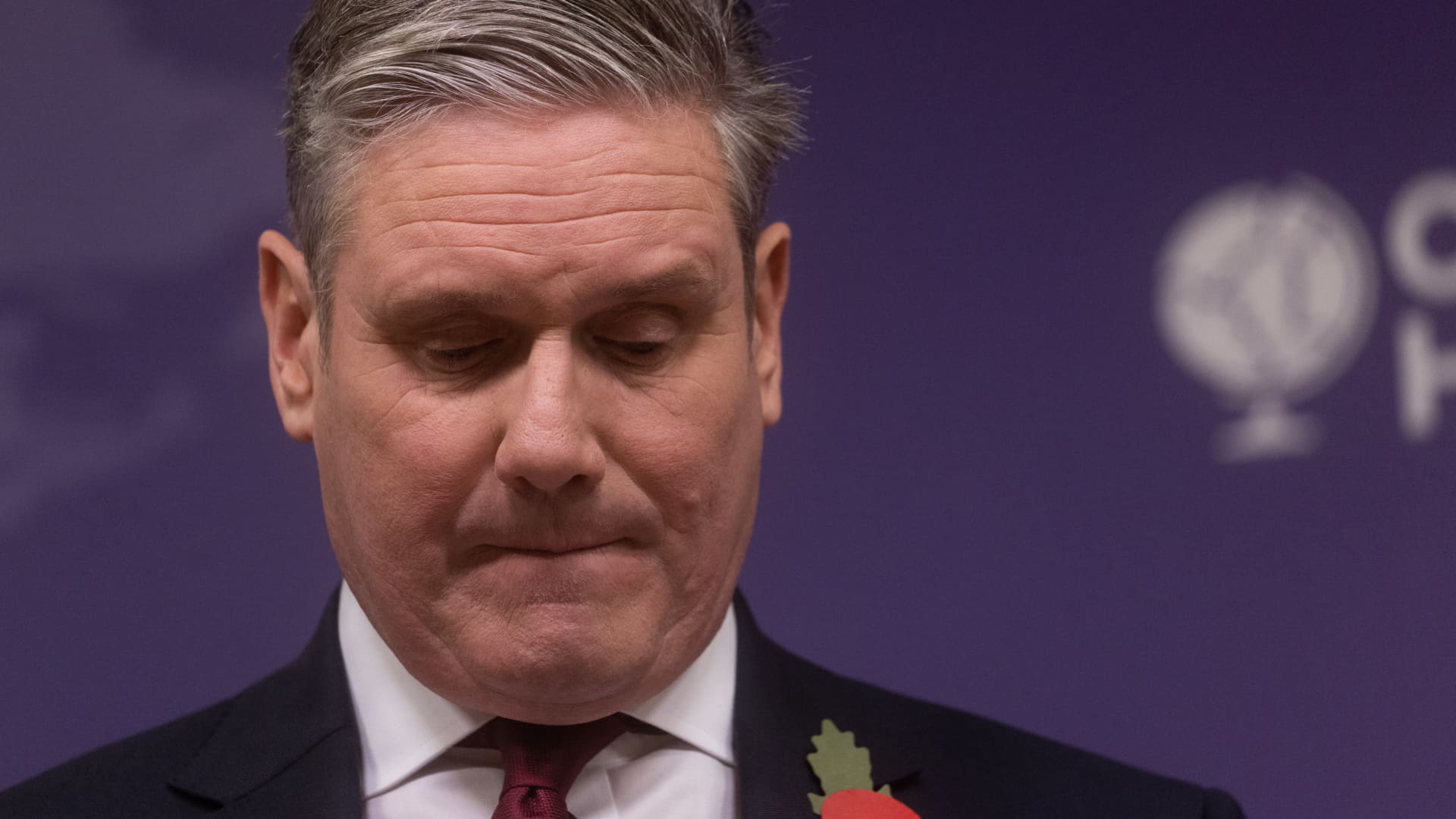 Keir Starmer, leader of the Labour Party, delivers a speech at Chatham House in London, UK, on Tuesday, Oct. 31, 2023.