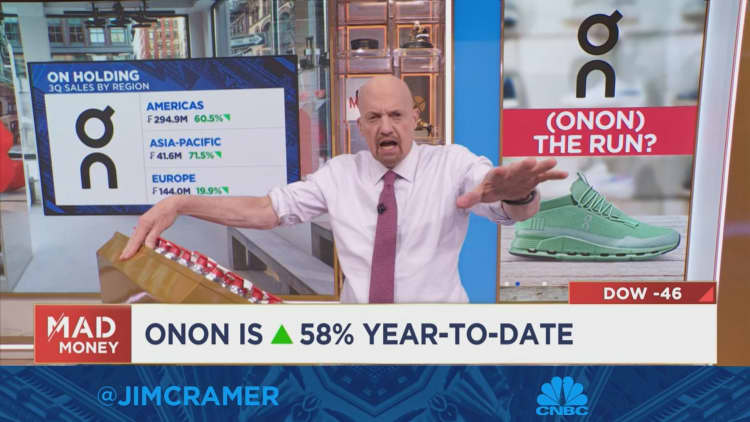 Jim Cramer takes a closer look at On Holding after raising its full-year outlook