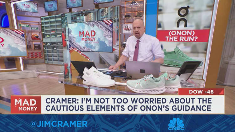 I'm not worried about the cautious element's of On Holdings' guidance, says Jim Cramer