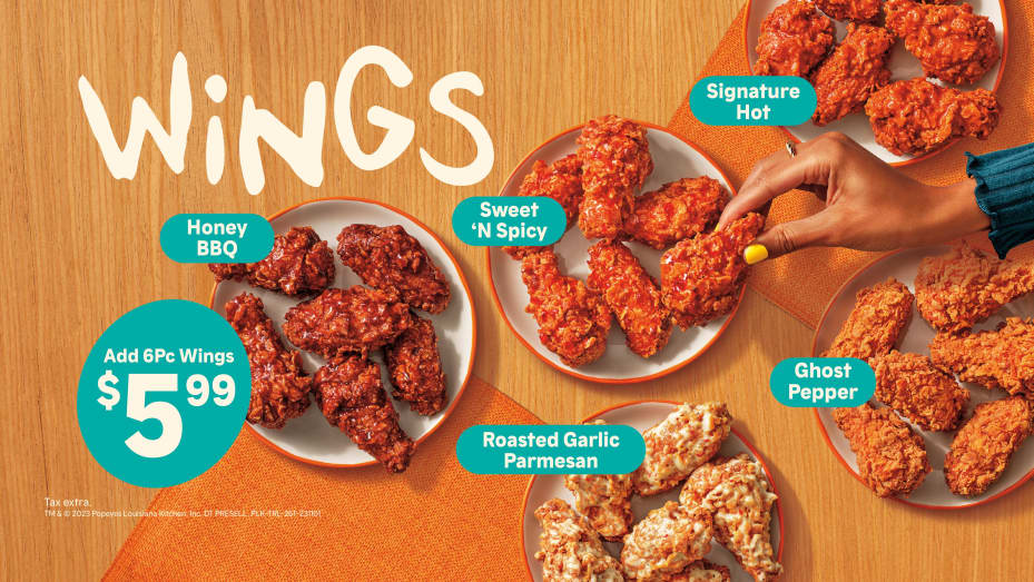 Popeyes chicken wings available nationwide