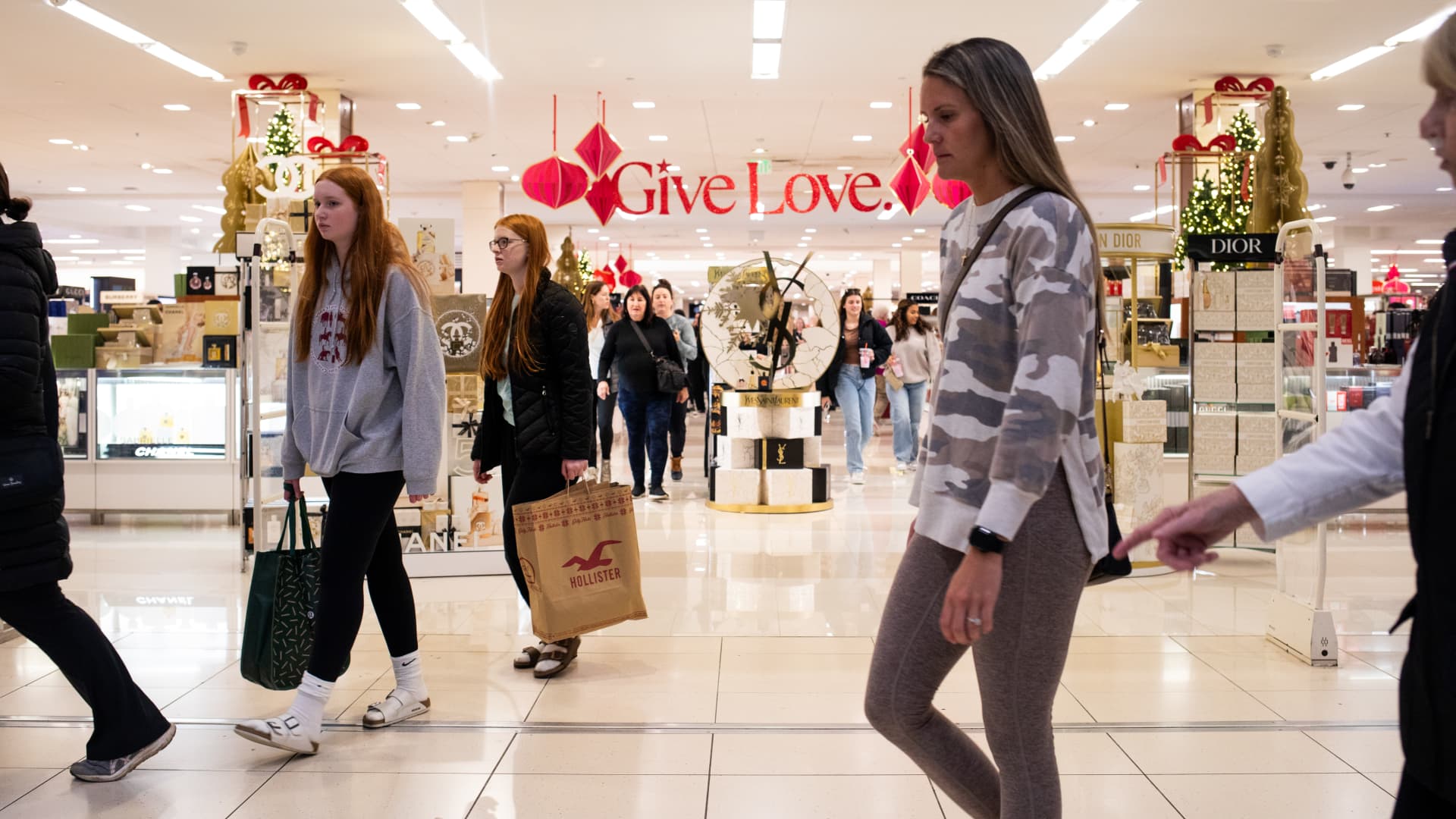 Shoppers walk around Twelve Oaks Mall in Novi, Michigan, on Nov. 24, 2023.