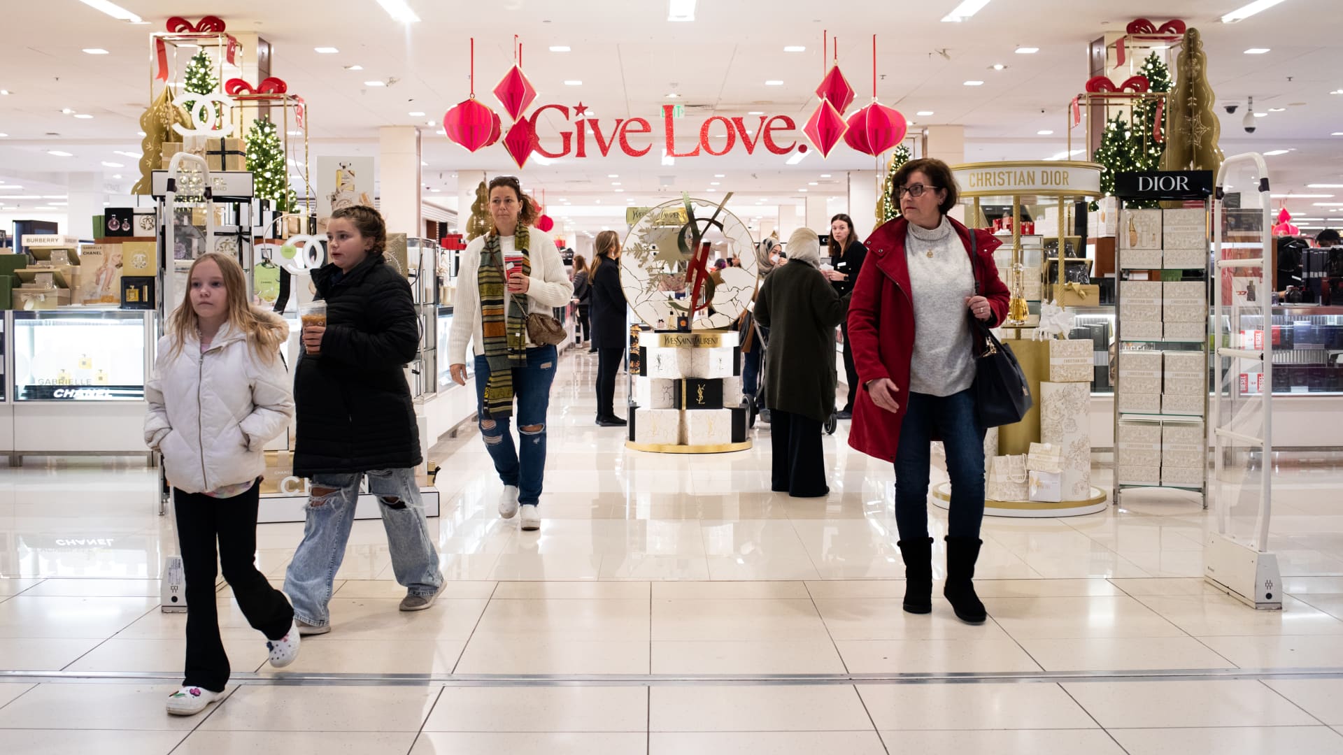 Shoppers walk around Twelve Oaks Mall on November 24, 2023 in Novi, Michigan.