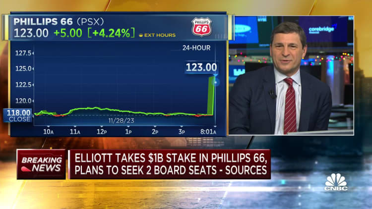 Elliott adquiere una participación de mil millones de dólares en Phillips 66 y planea buscar dos puestos en la junta directiva: fuentes