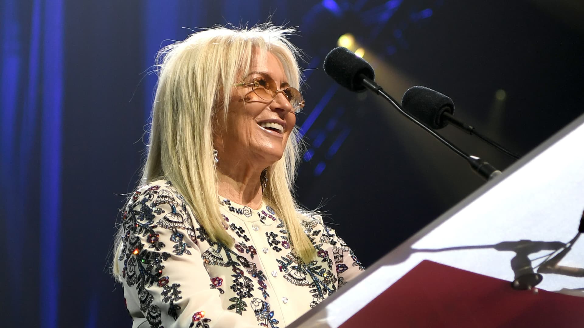 Miriam Adelson speaks onstage during the 24th annual Keep Memory Alive benefit for the Cleveland Clinic Lou Ruvo Center for Brain Health at MGM Grand Garden Arena on March 7, 2020, in Las Vegas, Nevada. (Photo by Denise Truscello/Getty Images for Keep Memory Alive)